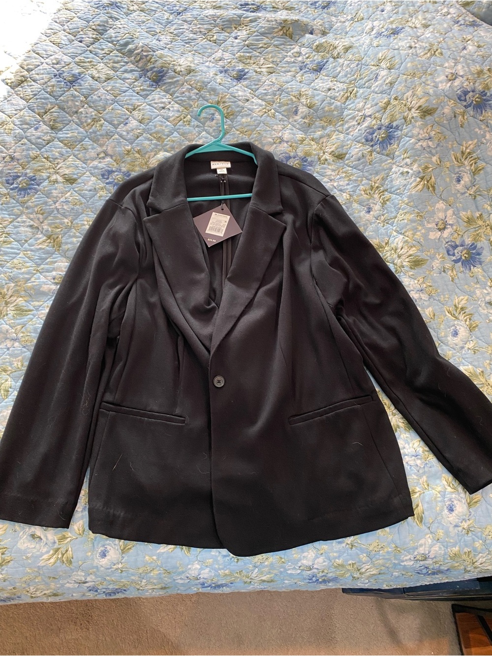 Ava and Viv black cotton blazer 3X